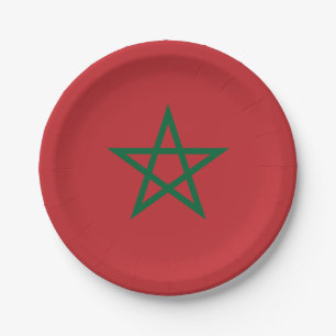 Morocco Flag Paper Plate