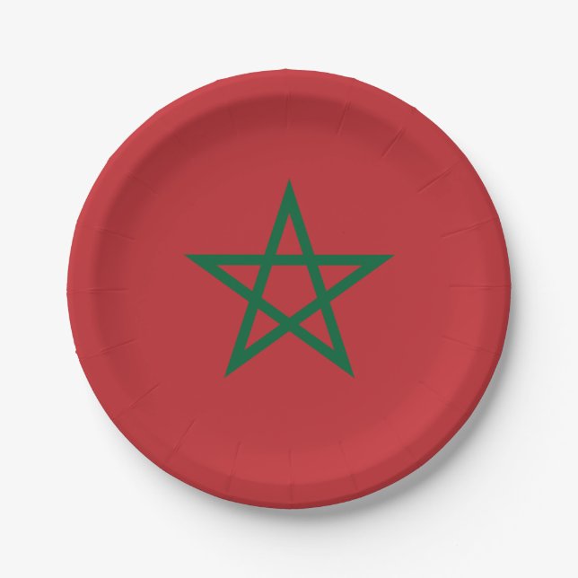 Morocco Flag Paper Plate (Front)