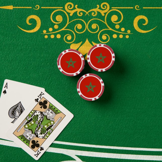 Morocco flag poker chips (Poker Table (Stack))