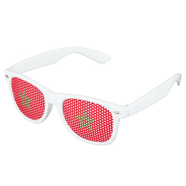 Morocco Flag Retro Sunglasses (Angled)