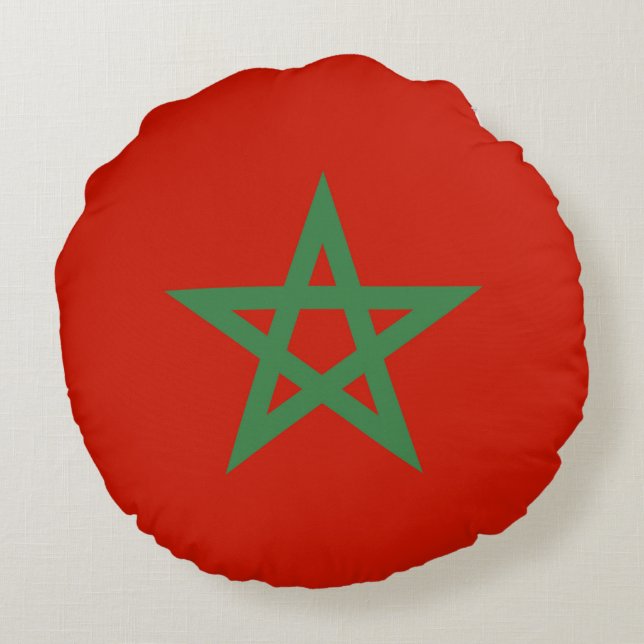 Morocco flag round cushion (Back)