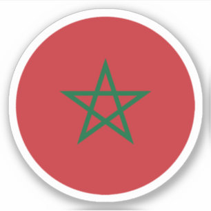 Morocco Flag Round Sticker