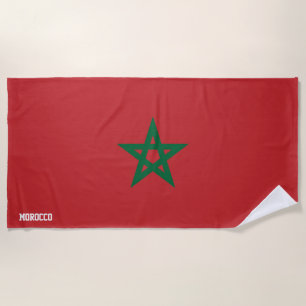 Morocco Flag Splendid Patriotic Beach Towel