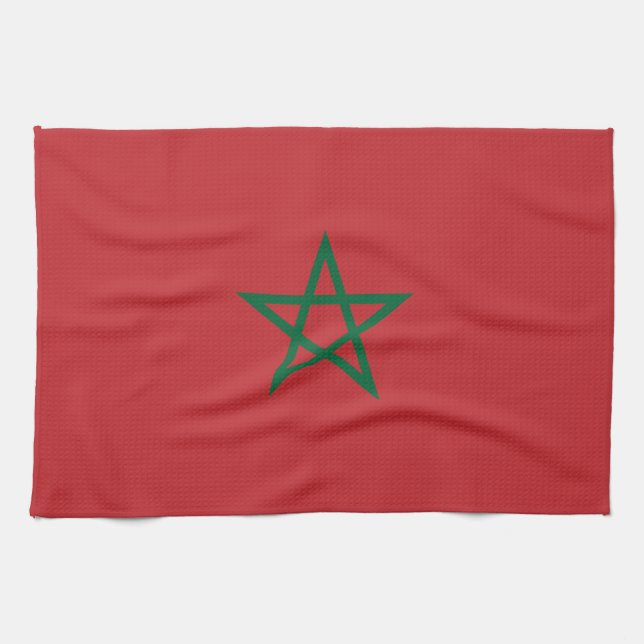 Morocco Flag Tea Towel (Horizontal)