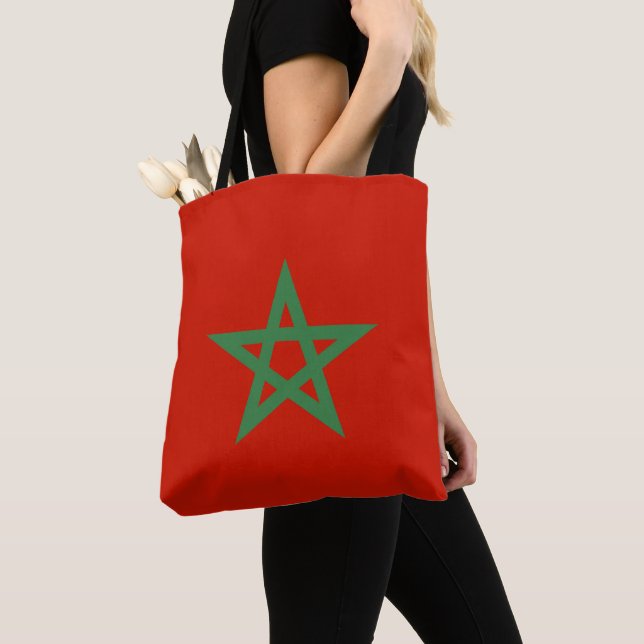Morocco flag tote bag (Close Up)