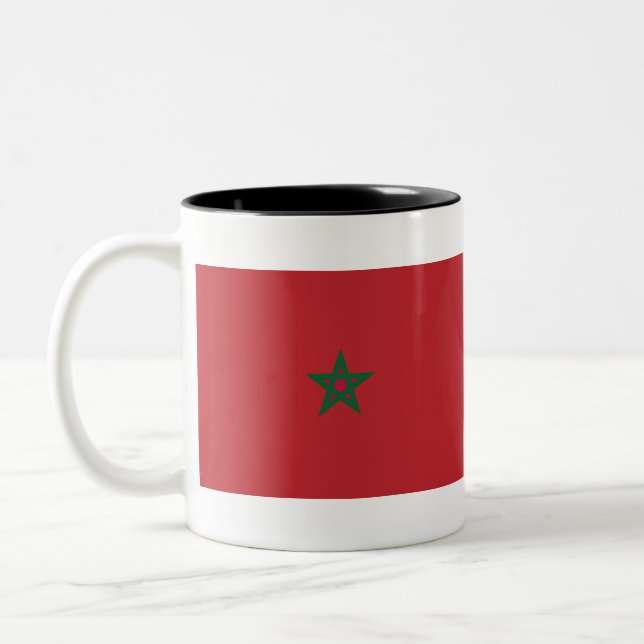 Morocco Flag Two-Tone Coffee Mug (Left)