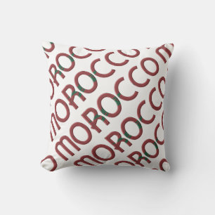 Morocco Flag Typography African Souvenir Cushion