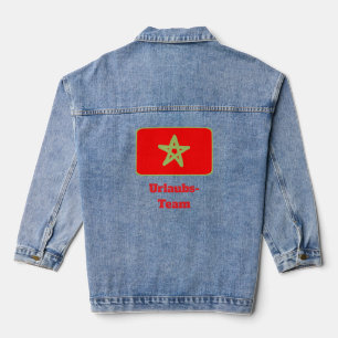 Morocco flag vacation team denim jacket