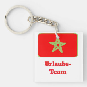 Morocco flag vacation team key ring