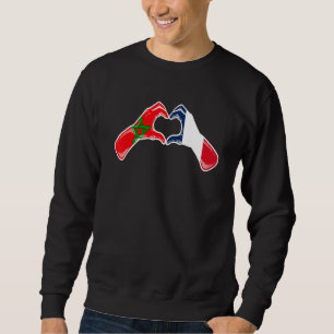 Morocco France Flag Moroccan French Heart 1 Sweatshirt