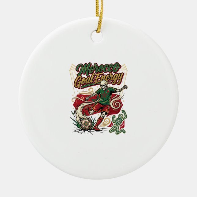 Morocco Goal Energy Skeleton Striker Nations Creat Ceramic Ornament (Front)
