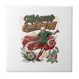 Morocco Goal Energy Skeleton Striker Nations Creat Ceramic Tile