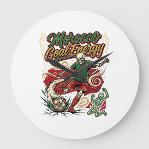 Morocco Goal Energy Skeleton Striker Nations Creat Large Clock