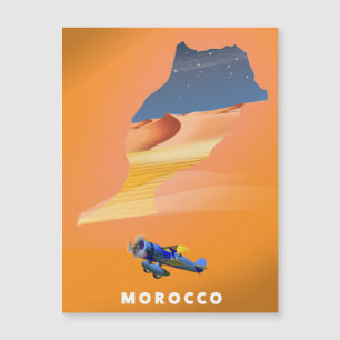 Morocco Illustrated Map travel poster print.