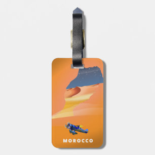 Morocco Illustrated Map travel poster print. Luggage Tag