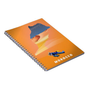 Morocco Illustrated Map travel poster print. Notebook