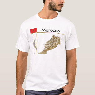 Morocco Map + Flag + Title T-Shirt