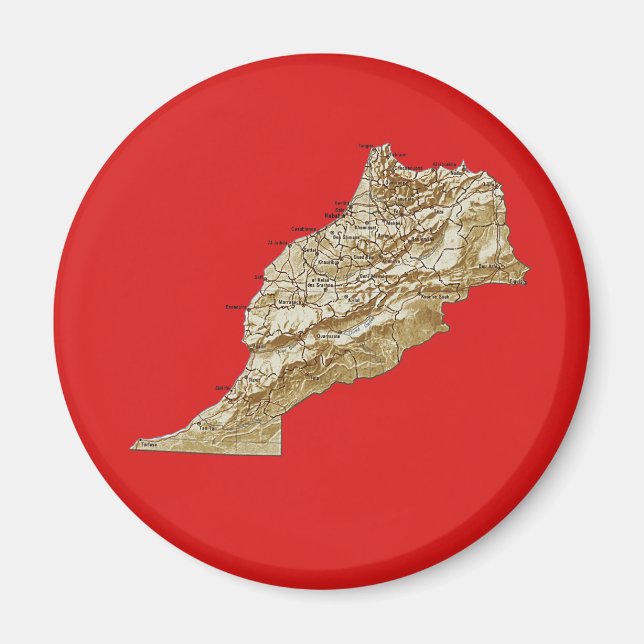 Morocco Map Magnet (Front)