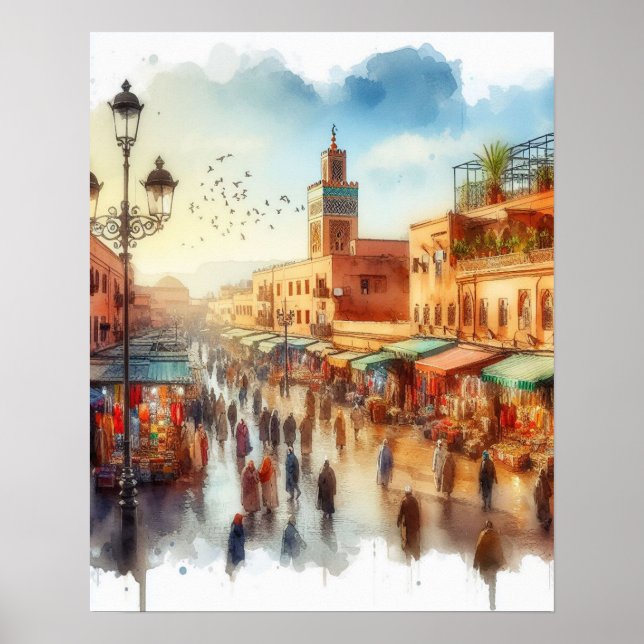 Morocco Marrakesh Medina Poster (Front)