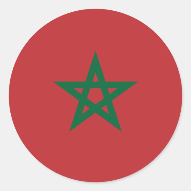 Morocco/Moroccan Flag Classic Round Sticker (Front)