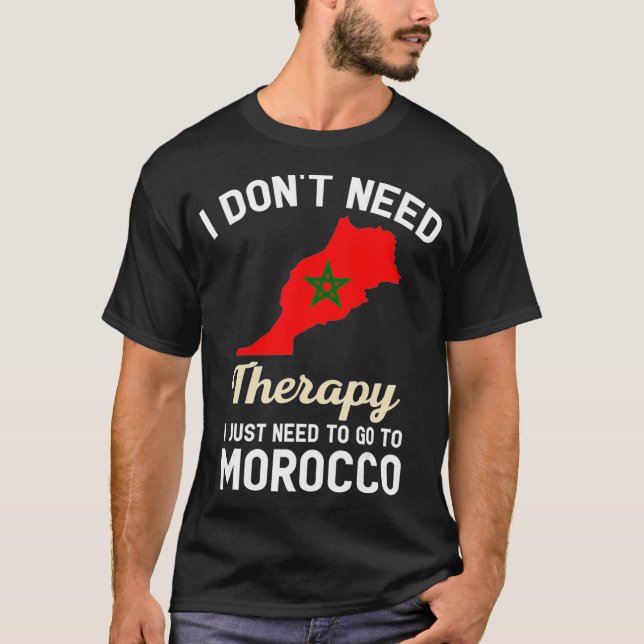 Morocco Moroccan Flag Map Travel Gifts T-Shirt (Front)