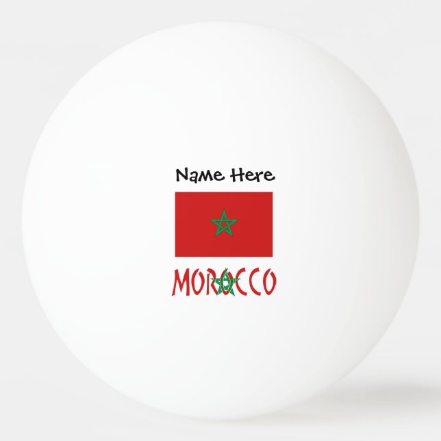 Morocco Moroccan Flag Personalised Name  Ping Pong Ball (Front)