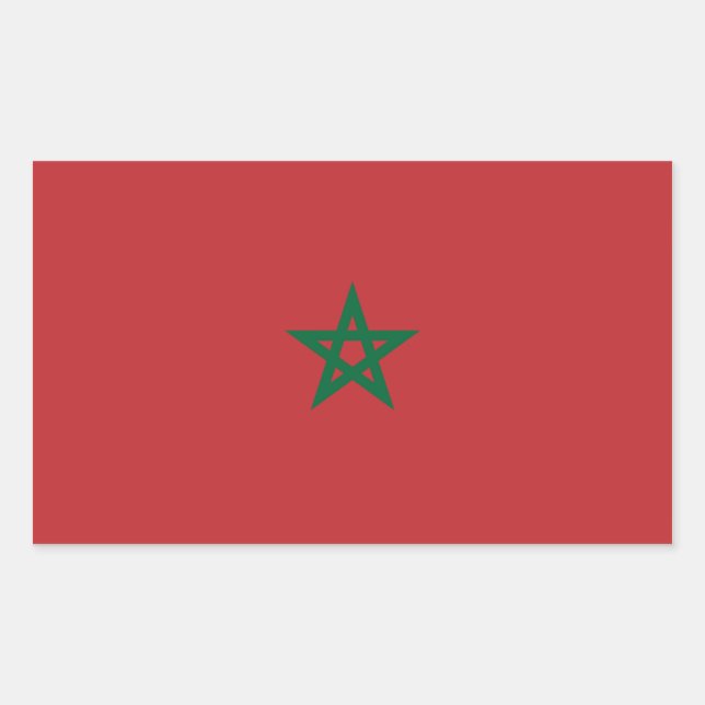 Morocco/Moroccan Flag Rectangular Sticker (Front)