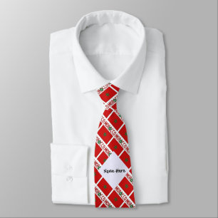 Morocco Moroccan Flag Tiled Black Personalisation Tie