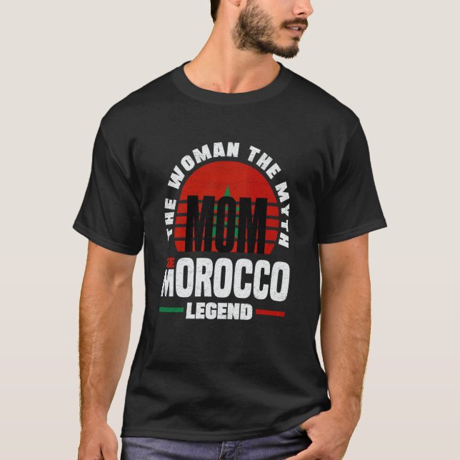 Morocco Moroccan Morocco Flag Mothers Day T-Shirt (Front)