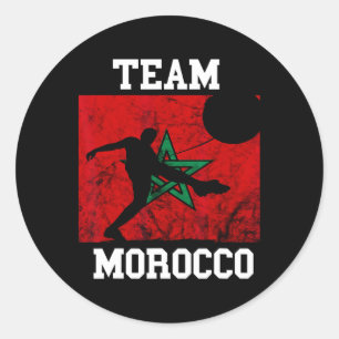 Morocco Moroccan Soccer Team Moroccan Pride Morocc Classic Round Sticker