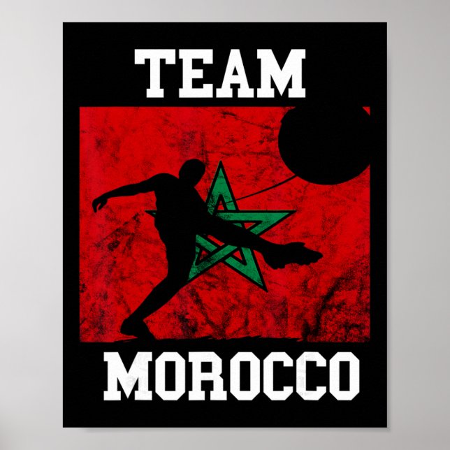 Morocco Moroccan Soccer Team Moroccan Pride Morocc Poster (Front)