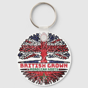 Morocco Moroccan Uk United Kingdom British Tree Key Ring
