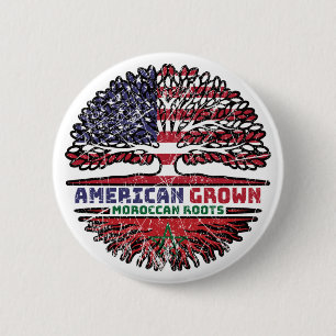 Morocco Moroccan US American USA United States 6 Cm Round Badge