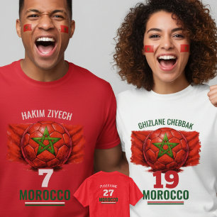 Morocco National Football Flag Heritage Soccer T-Shirt