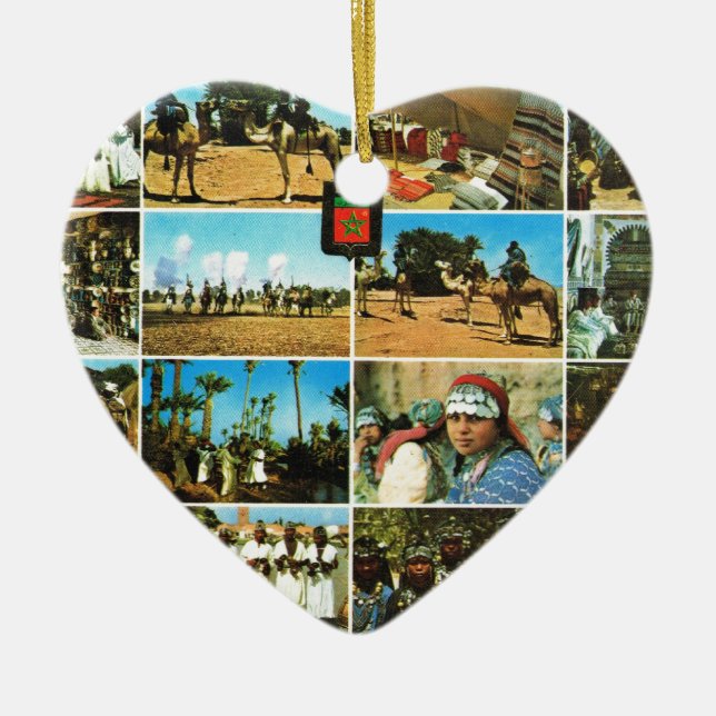 Morocco, North AFrica, Marrakesh multiview Ceramic Tree Decoration (Front)