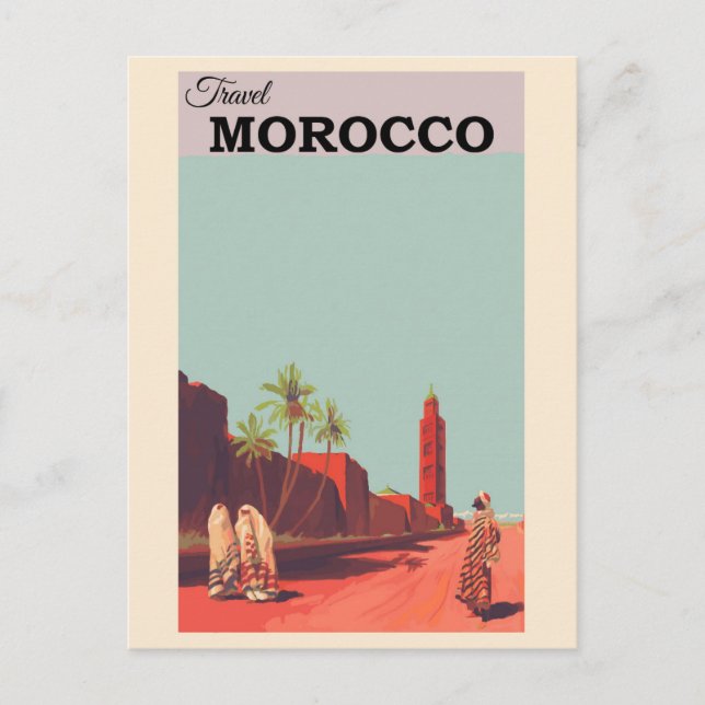 Morocco North Africa Vintage Travel Postcard (Front)