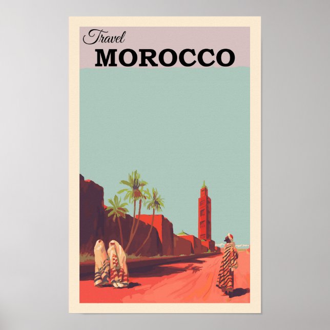 Morocco North Africa Vintage Travel Poster (Front)
