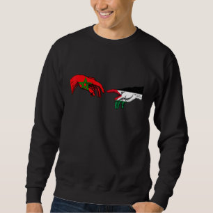 Morocco Palestine Flag  Palestinian Moroccan Hands Sweatshirt