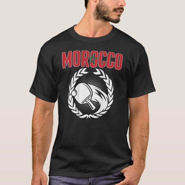 Morocco Ping Pong  Moroccan Table Tennis Team Supp T-Shirt (Front)