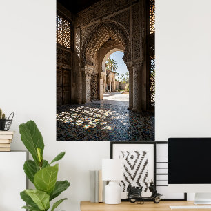 Morocco Poster, traditional arch and decoration 