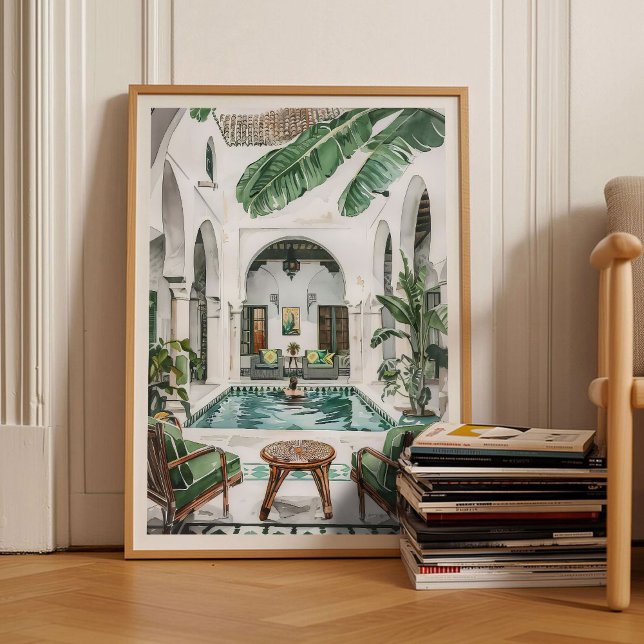 Morocco Print Morocco Illustration Moroccan Riad  (Creator Uploaded)