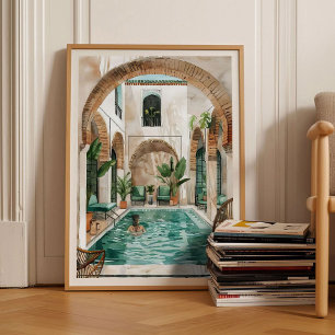 Morocco Print Morocco Illustration Moroccan Riad 