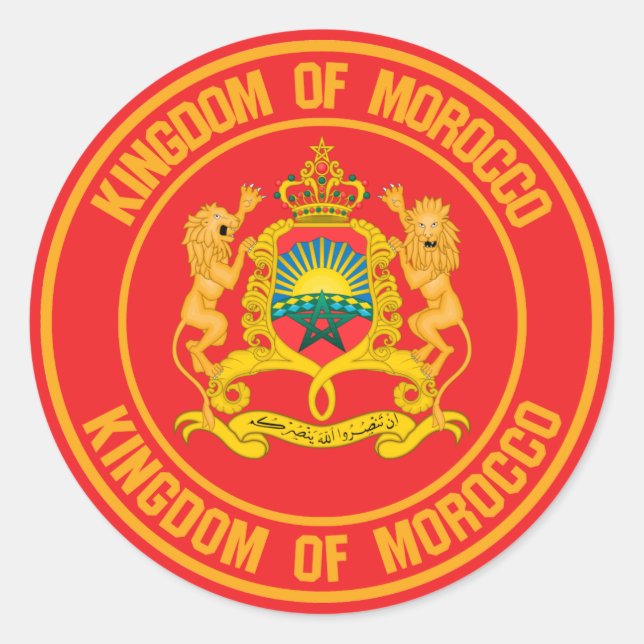Morocco Round Emblem Classic Round Sticker (Front)