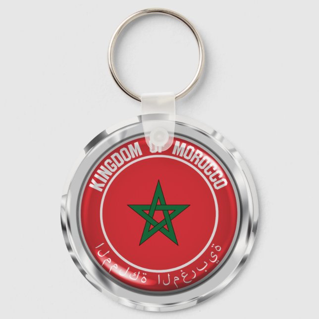 Morocco Round Emblem Key Ring (Front)