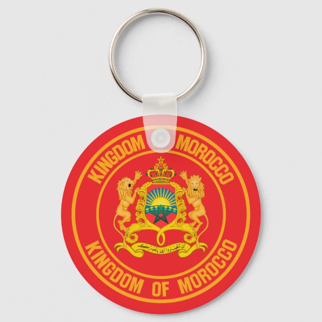 Morocco Round Emblem Key Ring (Front)