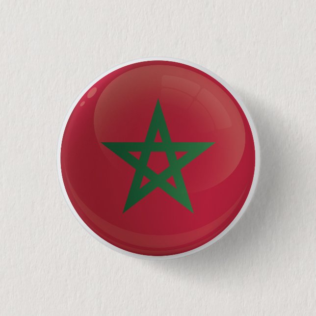 Morocco  Round Icon Flag 3 Cm Round Badge (Front)