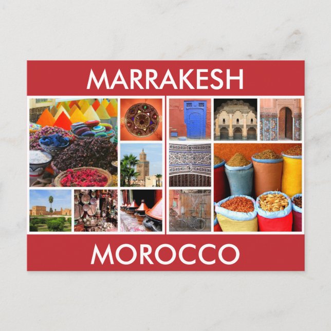 morocco scenes marrakesh postcard (Front)