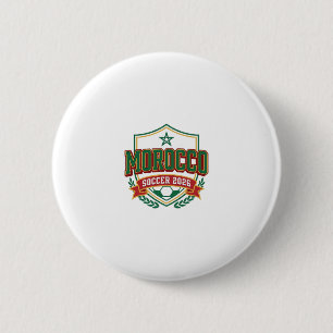 Morocco Soccer 2026 Soccer Bold Country Typography 6 Cm Round Badge