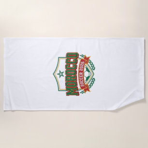 Morocco Soccer 2026 Soccer Bold Country Typography Beach Towel