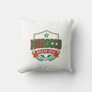 Morocco Soccer 2026 Soccer Bold Country Typography Cushion